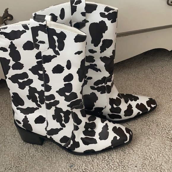 Princess Polly Shoes Cow Print Cowboy Boots Poshmark